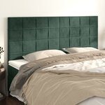vidaXL Têtes de lit 4 Pièces Vert foncé 100x5x78/88 cm Velours