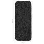 vidaXL Tapis d'escalier 15 Pièces 60x25 cm Anthracite Rectangulaire