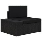 vidaXL Salon de jardin 10 Pièces avec coussins Noir Résine tressée