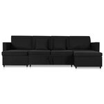 vidaXL Canapé-lit extensible à 4 places tissu noir