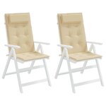 vidaXL Coussins de chaise à dossier haut lot de 2 beige tissu oxford