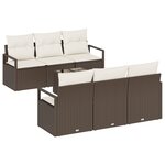 Ensemble de canapé de jardin 7 pièces avec coussins marron