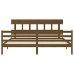 vidaXL Cadre de lit avec tête de lit marron miel 200x200cm bois massif
