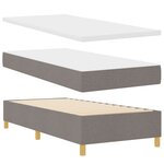 vidaXL Lit ressort avec matelas taupe 90x200 cm tissu