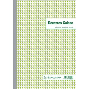 Manifold Reçus 29 7x21cm Cm 50 Feuillets Double Autocopiant - Blanc - X 5 - Exacompta