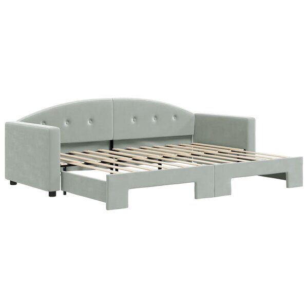 vidaXL Lit de jour avec lit gigogne gris clair 80x200 cm velours