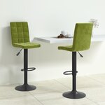 vidaXL Tabourets de bar lot de 2 vert clair velours