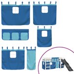 vidaXL Lit mezzanine enfants et rideaux bleu 80x200cm bois pin massif