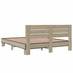 vidaXL Cadre de lit chêne sonoma 150x200 cm bois d'ingénierie et métal