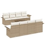vidaXL Ensemble 9 pièces de canapés de jardin avec coussins Beige en Rotin Synthétique