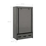 vidaXL Garde-robe Gris 87 x 49 x 159 cm Tissu