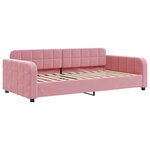 vidaXL Lit de jour avec gigogne et tiroirs rose 90x200 cm velours