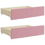 vidaXL Lit de jour avec gigogne et tiroirs rose 80x200 cm velours