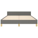 vidaXL Cadre de lit avec tête de lit Gris foncé 140x190 cm Tissu