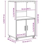 vidaXL Armoire à roulettes vieux bois 55x40x91 cm bois d'ingénierie