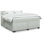 vidaXL Sommier à lattes de lit et matelas Gris clair 180x200cm Velours