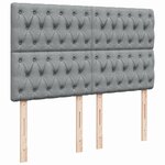 vidaXL Sommier à lattes de lit avec matelas Gris clair 140x190cm Tissu