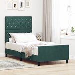 Lit vidaXL Vert Foncé 90x190 cm Velours