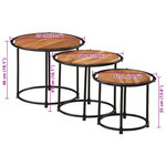vidaXL Tables gigognes 3 Pièces bois massif d'acacia