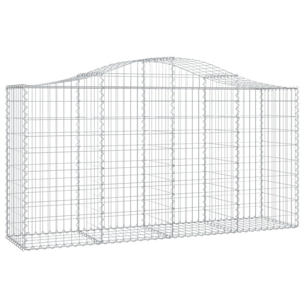 vidaXL Panier de gabions arqué 200x50x100/120 cm Fer galvanisé