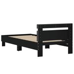 vidaXL Cadre de lit avec tête de lit et lumières LED noir 90x190 cm