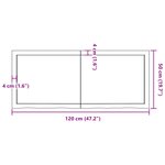 vidaXL Dessus de table 120x50x(2-6) cm bois de chêne massif non traité