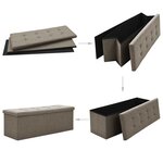 vidaXL Banc de rangement pliable Taupe Faux lin