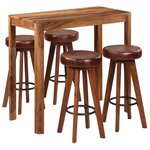 vidaXL Ensemble de bar 5 Pièces Bois solide de Sesham 115x56x107 cm