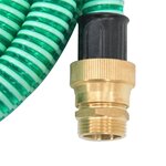 vidaXL Tuyau d'aspiration avec raccords en laiton vert 1 1" 10 m PVC