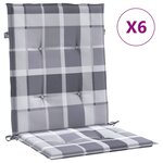 vidaXL Coussins de chaise de jardin à dossier bas lot de 6