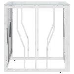 vidaXL Table basse argenté 50x50x50 cm acier inoxydable et verre