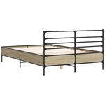vidaXL Cadre de lit chêne sonoma 140x200 cm bois d'ingénierie et métal