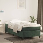 vidaXL Cadre de lit Vert foncé 90x190 cm Velours
