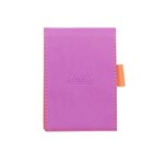 Rhodia : porte-bloc simili cuir 8.4 x 11.5 cm+ bloc n°11 - lilas