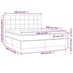 vidaXL Sommier à lattes de lit avec matelas Gris foncé 160x200cm Tissu