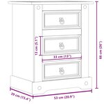vidaXL Table de chevet Corona 53x39x66 cm bois de pin massif