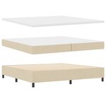 vidaXL Lit Box Spring avec Matelas Crème 200x200 cm Tissu