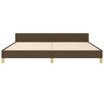 vidaXL Cadre de lit avec tête de lit marron foncé 200x200 cm Tissu