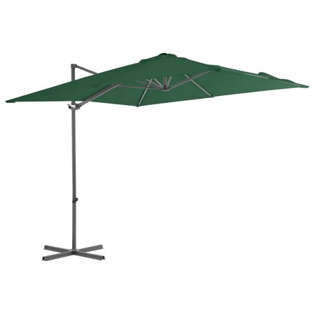 vidaXL Parasol en porte-à-faux avec mât en acier 250 x 250 cm Vert