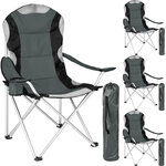 Tectake Lot de 4 chaises pliantes avec rembourrage - gris