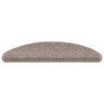 vidaXL Tapis d'escalier autocollants 15 Pièces 56x17x3 cm Beige foncé