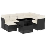 vidaXL Salon de jardin 8 Pièces avec coussins noir résine tressée