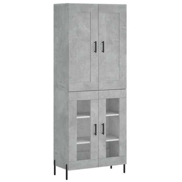 vidaXL Buffet haut Gris béton 69 5x34x180 cm Bois d'ingénierie