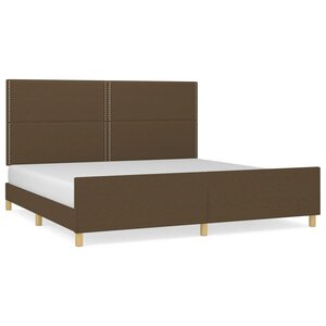 vidaXL Cadre de lit avec tête de lit Marron foncé 200x200 cm Tissu