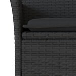 vidaXL Ensemble à manger de jardin et coussins 3 Pièces noir rotin acacia