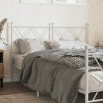vidaXL Tête de lit métal blanc 137 cm