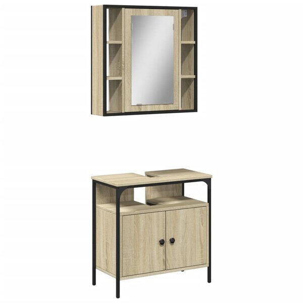 vidaXL Ensemble de meubles de salle de bain 2 Pièces chêne sonoma
