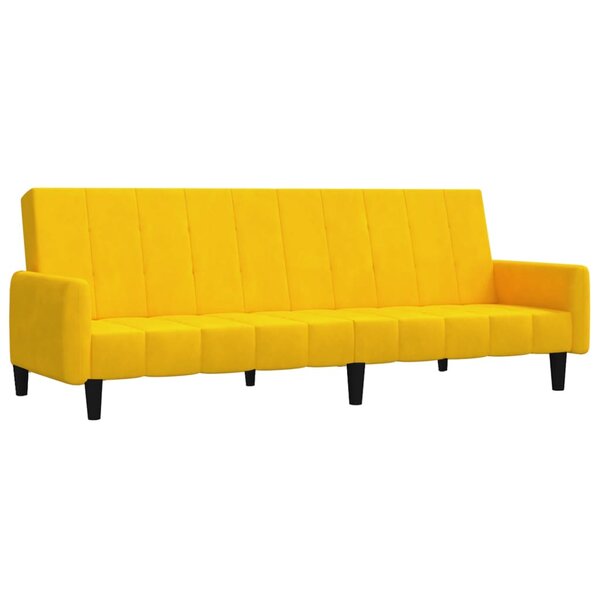 vidaXL Canapé-lit 2 places jaune velours