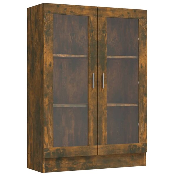 vidaXL Armoire à vitrine Chêne fumé 82 5x30 5x115 cm Bois d'ingénierie