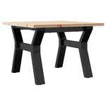 vidaXL Table basse cadre en Y 50x50x35 cm bois de pin massif et acier